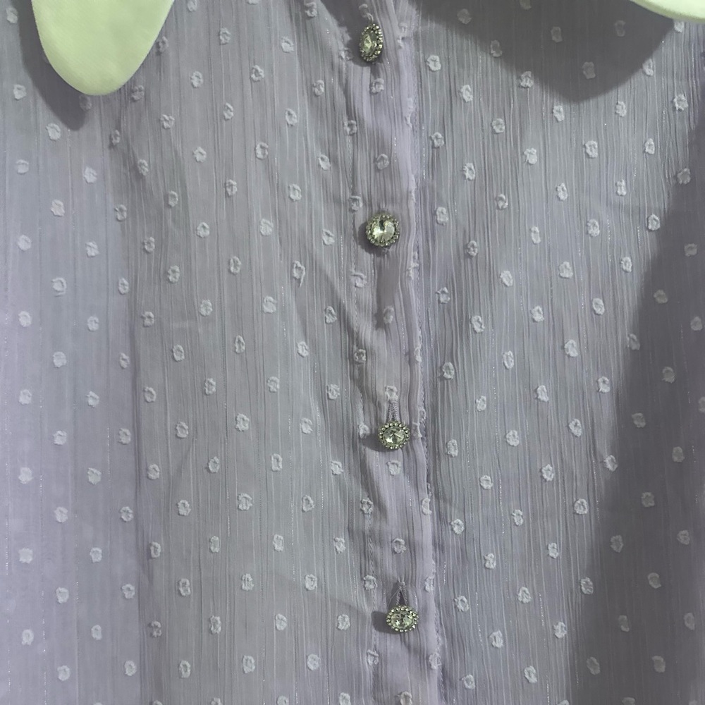 Sister Jane Lavender Blouse with White Collar - Picture 8 of 15
